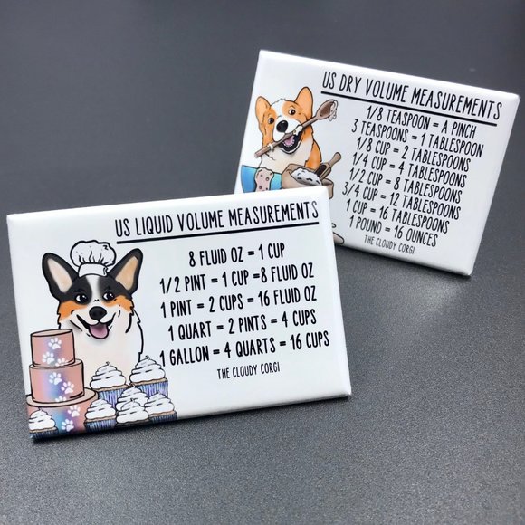 Welsh Corgi Dog Kitchen Measuring Chart Magnet Set - Picture 5 of 7